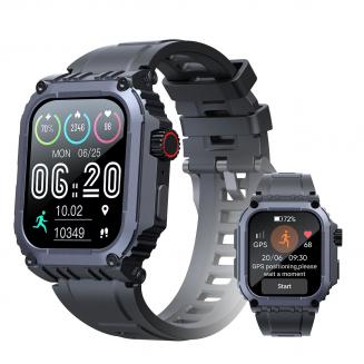 Sport Smart Watch med GPS Tracker Bluetooth opkald 24h puls / søvnmåler