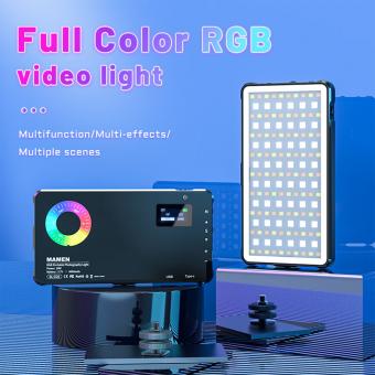 Portable power bank & RGB LED video light, 2500K-9000K adjustable color temperature, 24 light effects, CRI95+, built-in battery, suitable for camera and photography