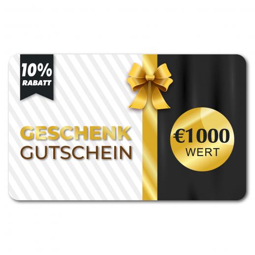 Blitzangebot: 900 € für 1000 € Geschenkgutschein, kann mit Gutscheincodes verwendet werden, kann in Kombination mit jedem Black Friday-Event verwendet werden
