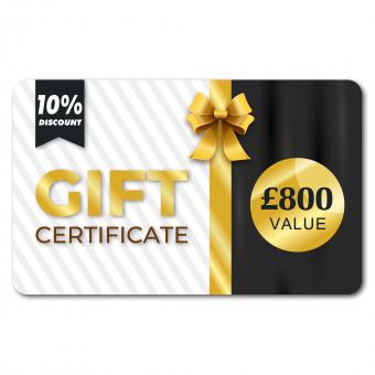 Flash sale: 785£ for 800£ gift certificate, can use with coupon codes,Can be stacked with any offer