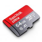 Карта MicroSDXC UHS-I Sandisk Ultra 64 ГБ, C10 U1 A1, до 100 МБ / с SDSQUNC-064G-ZN3MN