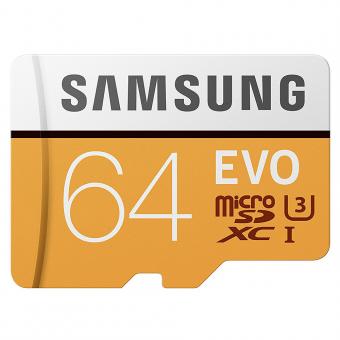 Samsung 64GB MicroSD EVO Tarjeta de memoria 100MB / s U3