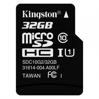 Tarjeta de memoria microSDHC Kingston de 32GB Clase 10 UHS-I 80MB / s