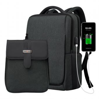Beschoi 15,6-Zoll Reise Laptop Rucksack, wasserdichter, leichter, diebstahlsicherer Tagesrucksack mit USB-Aufladung, multifunktionaler Rucksack, Laptoptasche 18L