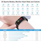 GPS Fitness Tracker, Monitor de atividade de tela colorida com monitor de freqüência cardíaca, GPS embutido, com 24 modos esportivos, Pulseira inteligente Bluetooth impermeável IPX67 com contador de passos, Contagem de calorias