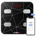 Balanças de gordura corporal Balança de IMC inteligente Balanças de banheiro digitais para peso corporal, Monitor de composição corporal Analisador de saúde Balança de peso, usuários ilimitados, APP (preto)