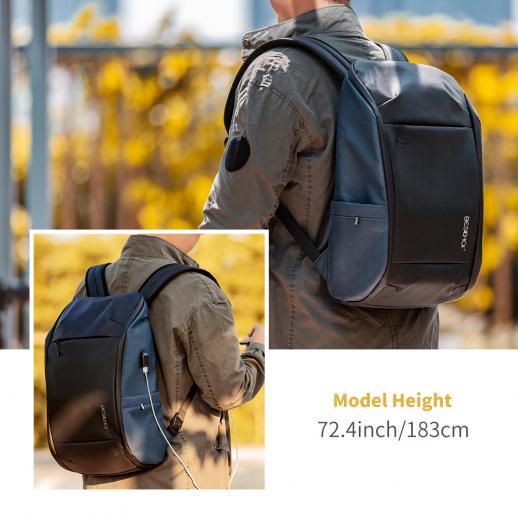 17,3 tommer rygsæk til computer, stor vandtæt anti-tyveri bærbar taske USB-portopladning, stilfuld rygsæk til arbejde og rejser K&F Concept
