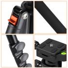 K&F Concept TM2324 Orange Aluminium Kamerastativ Fotostativ Reisestativ Einbeinsativ-Funktion Kugelkopf