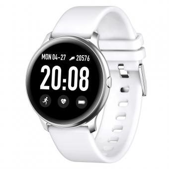 K&F Concept  KW19 Pro Smartwatch Vollbild Touch Blutdruck Herzfrequenzmesser Fitness Tracker- Weiß