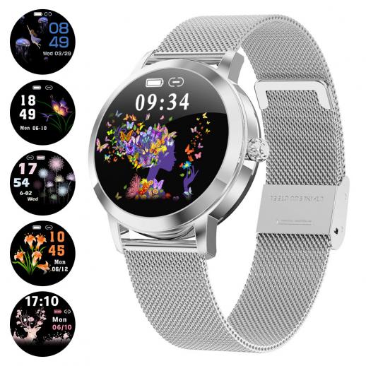 Fluisteren persoon grens K&F Concept KW10 Dames Smart horloge Dames Fitnessarmband Smartwatch Klok  IP68 Waterdichte hartslagmeter Voor Android IOS Sport Tracker-Zilver