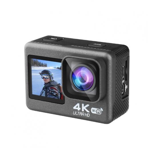 4K 30FPS Dual-Screen Waterproof Sports Camera Support Wifi Control Remote  Control Anti-Shake Black - K&F Concept