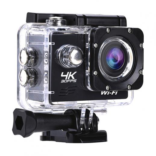 AT-Q1 4K30FPS Спортивная экшн-камера Видеокамера Ultra HD 13MP WiFi Водонепроницаемая камера (черная)