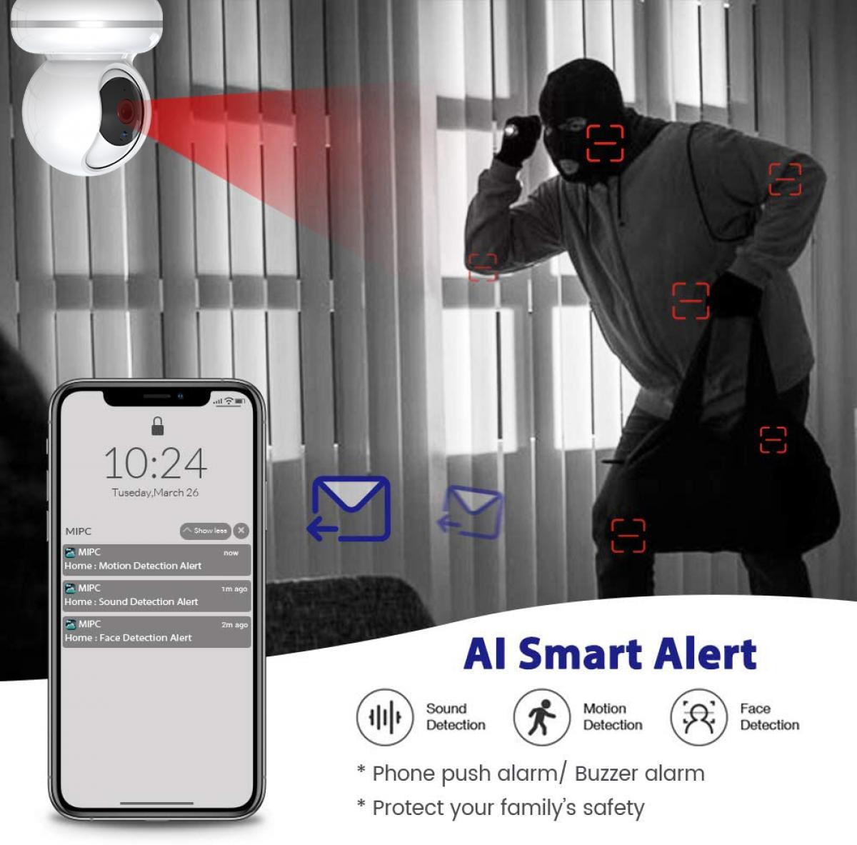 F10 1080P HD 80 градусов Wi-Fi сетевая камера ночного видения Видеокамера IP, двусторонний звук, обнаружение движения и звука