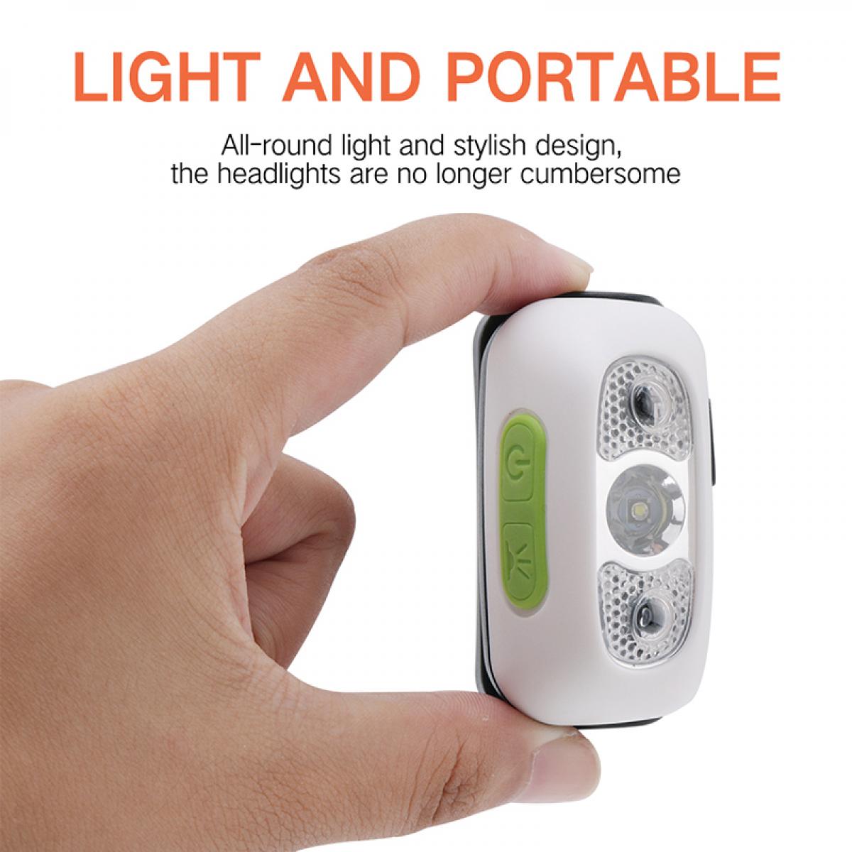 B6-1 faro con sensore ricaricabile 1000LM ad alta luminosità 15 ore di autonomia della batteria e modalità multiple per corsa all'aperto, ciclismo, campeggio e pesca