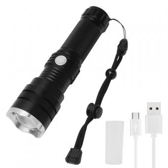 Linterna a prueba de agua con zoom USB telescópico C9 IPX4, luz LED de mano resistente al agua 2000LM Las mejores linternas para acampar, al aire libre, de emergencia, de uso diario