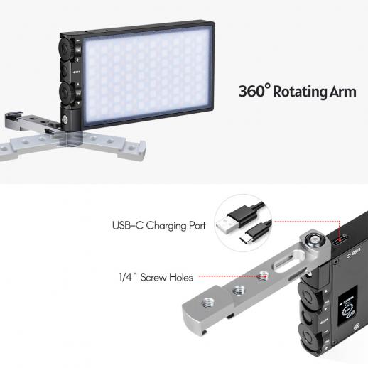 Boling BL-P1 12W RGB Led Video Luce 2500k-8500k Mini Dimensioni Tascabili Sulla Luce Della Fotocamera con 9 Situazione Applicabile 360 °Sistema di Supporto Regolabile con Integrata Batteria