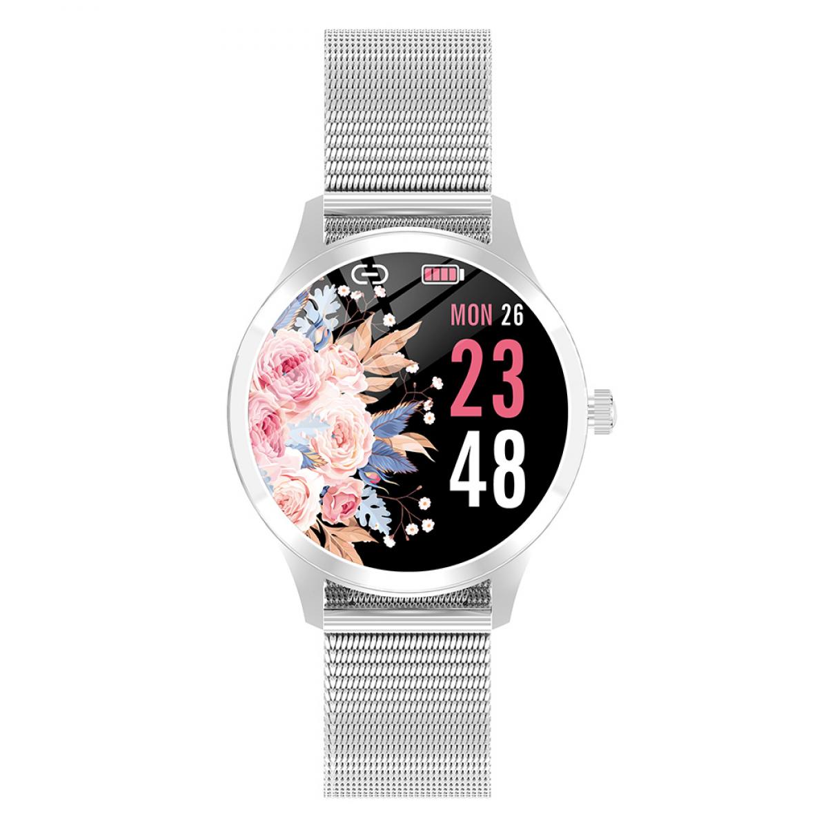 LW07 Full Circle Full Touch żeński inteligentny zegarek bransoletka DIY Dial monitorowanie zdrowia wsparcie Android IOS srebrny;