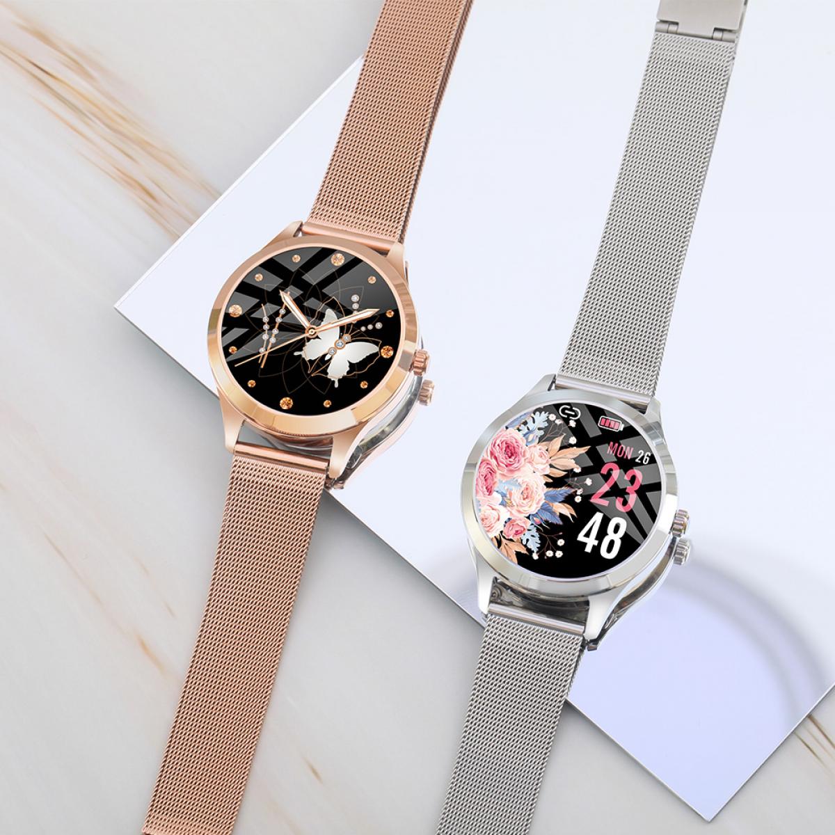 LW07 Full Circle Full Touch żeński inteligentny zegarek bransoletka DIY Dial monitorowanie zdrowia wsparcie Android IOS srebrny;