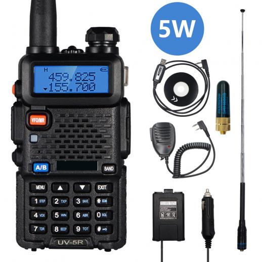 BF-UV5R (third generation UV-5R) 5W dual-band Two-Way Radio (136-174MHz VHF and 400-520MHz UHF) 1800mAh long battery life (USB connector)