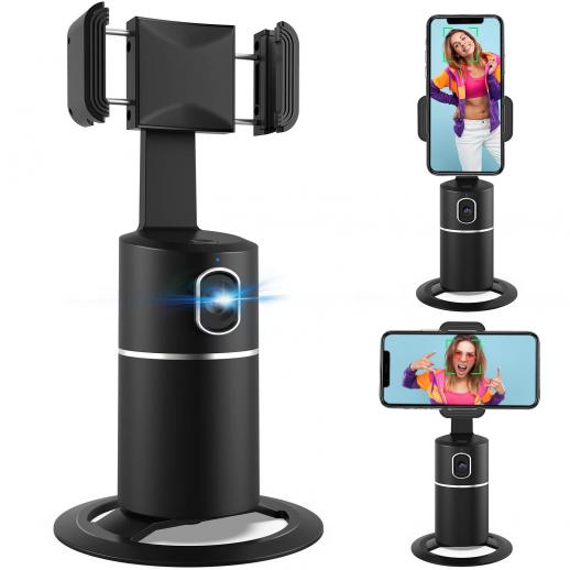 Smart Tracking Holder【NO APP Required】, 360°  Face Tracking phone holder, for Live Streaming/Vlogging/Video Shooting