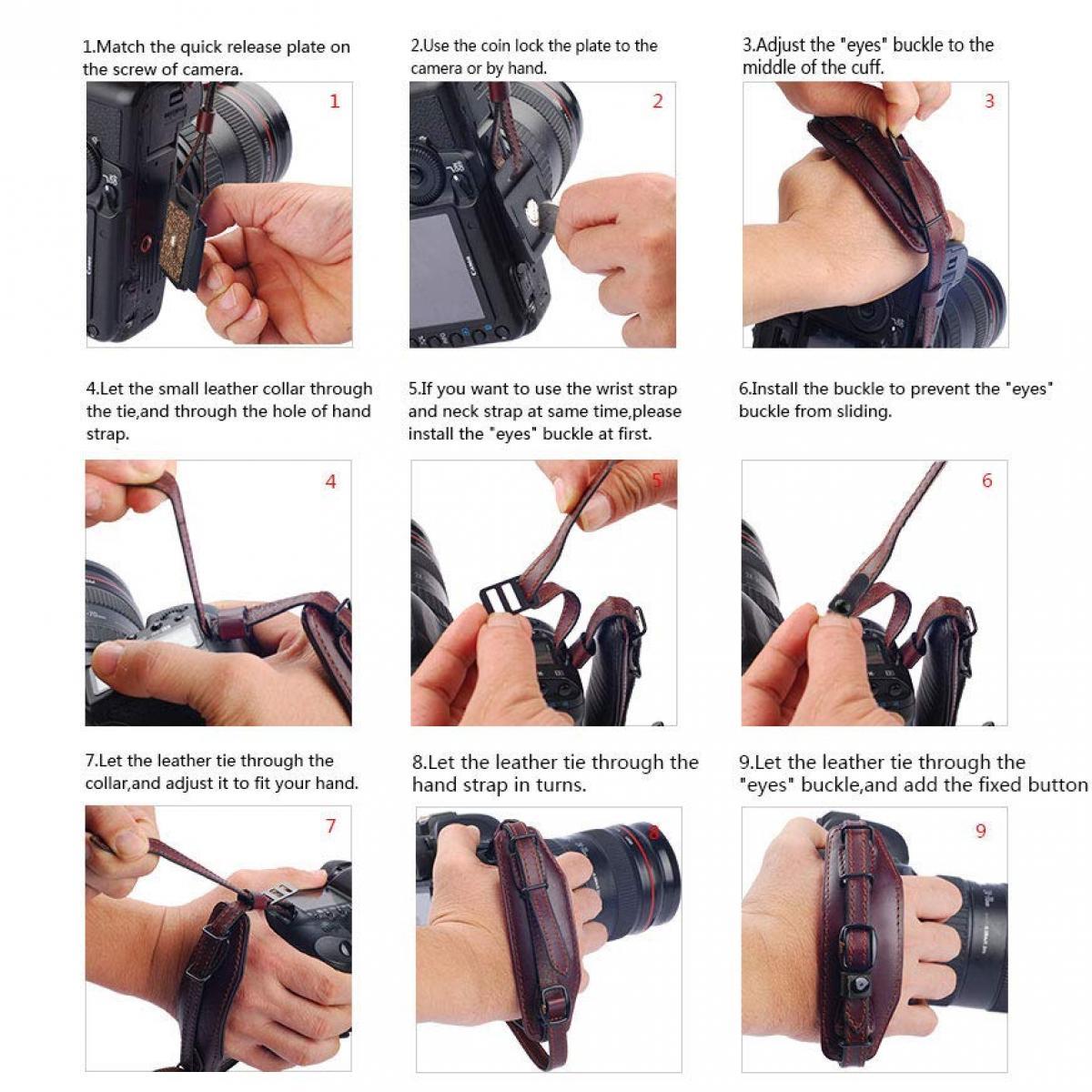 Cinturino Per Fotocamera In Vera Pelle Marrone - Accessori - Foto 9