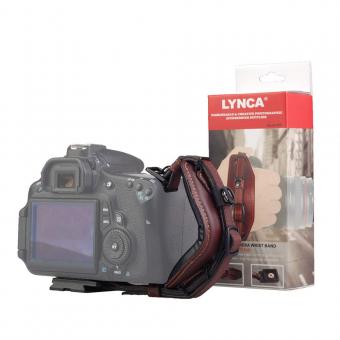 Kamera-Leder-Handschlaufe mit verstellbarem Kamera-Griffgurt für DSLR - Braun