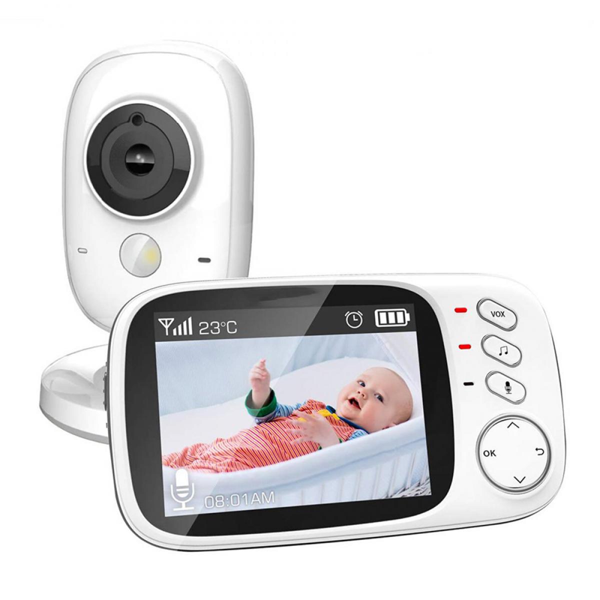 3.2 Zoll Funk wireless Babyphone Baby Monitor mit Kamera Nachtsicht Musik Video 