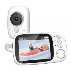 Babyphone 3,2" Écran Couleur Babyphone Vidéo, Babyphone Caméra avec Surveillance du Son Température Vision Nocturne