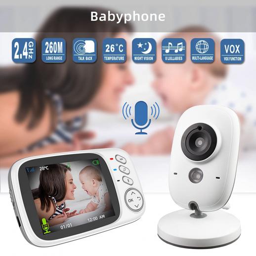 3.2" Video Babyphone mit Kamera Baby Monitor Überwachungskamera Nachtsichtkamera 