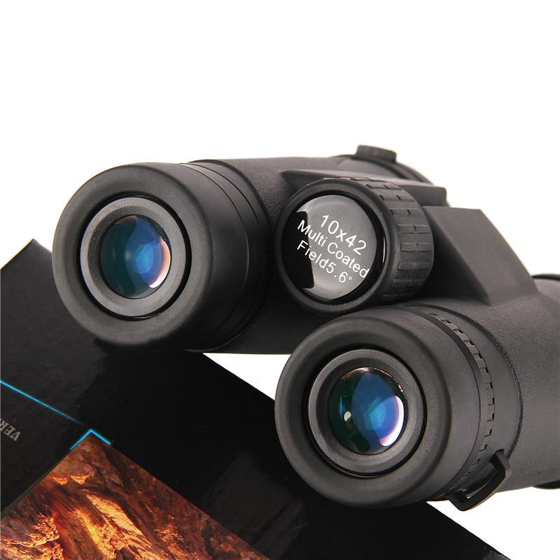 Magnification power of 10x in binoculars for long-distance viewing.