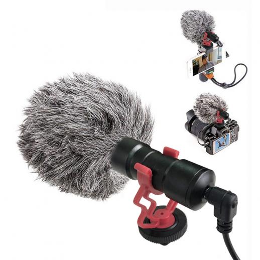 Mini microfono per videocamera Microfono per fucile a pompa con supporto  antiurto per Vloging