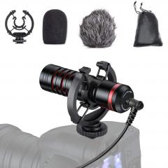 Micrófono de escopeta de video de cámara mini profesional con soporte de choque