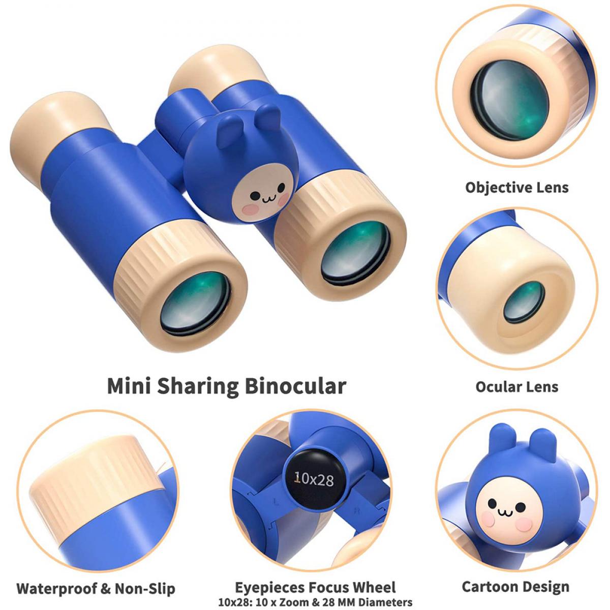 Mini verrekijker, 10x28 hoge resolutie, mini high-definition opvouwbare verrekijker