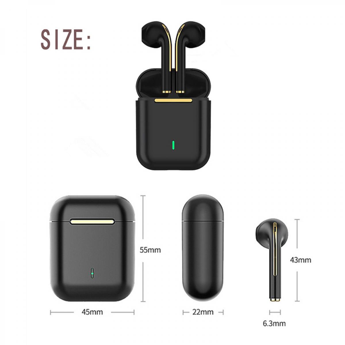 Auricolare Bluetooth per cellulare Auricolare wireless con microfono  Auricolare Bluetooth 5.1 Auricolare vivavoce CVC8.0 Compatibile con iPhone  Android Business Office Guida con custodia di ricarica - K&F Concept