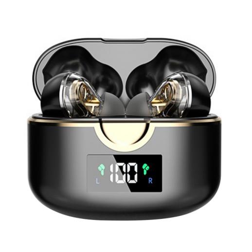 Bluetooth-Headset mit zwei Lautsprechern Wasserdichte Sport-Ohrhörer mit LED-Leistungsanzeige