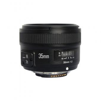 Yongnuo YN 35 mm f/2 Standard Fixfokus-Objektiv mit Autofokus für digitale SLR-Kameras mit Nikon F-Mount