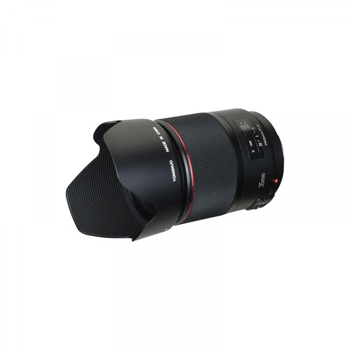Yongnuo YN 35 mm f/1.4 vidvinkel objektiv autofokus med fast fokus for Canon EF-monterte EOS-kameraer