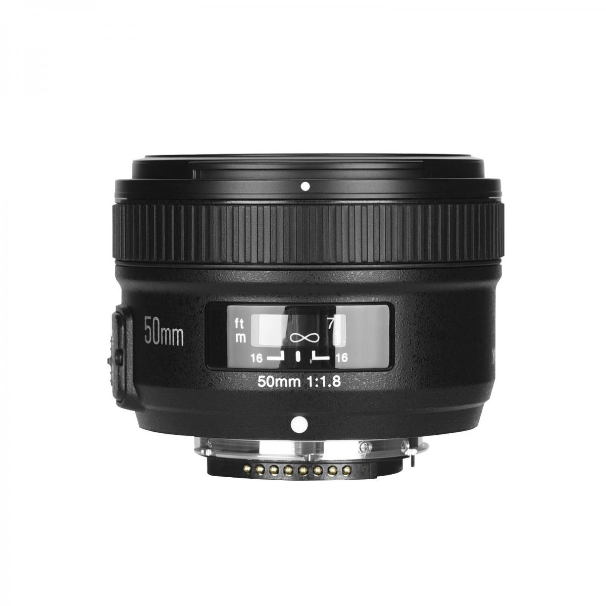 Yongnuo YN 50 mm f/1.8N standard objektiv med fast fokus autofokus for Nikon digitale speilreflekskameraer med F-fatning
