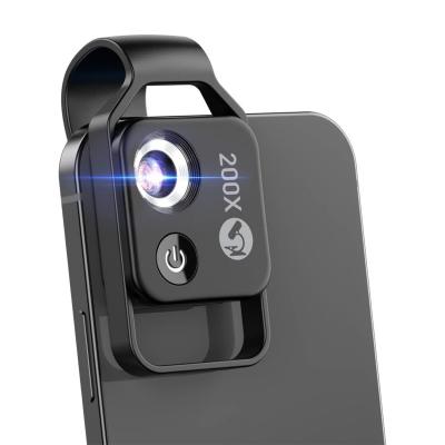 CPL Lens/LED Light ile Telefon Mikroskopu, Çocuklar ve çocuklar için Microworld'den zevk almak için en iyi taşınabilir 200X Pocket Mikroskopu, iPhone/Andriod Telefonu ile uygun