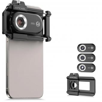 Obiettivo macro del telefono con obiettivo 100X/150X/200X in 1 kit incorporato CPL filtro LED luce