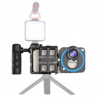 Kit Vlogging Video Rig con Gabbia per Telefono per iPhone 16 15 14 13 Pro Max Kentfaith Kit Vlogging Video Rig con Gabbia per Telefono per iPhone 16 15 14 13 Pro Max Kentfaith