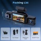 4 Canale Dash Cam, Vista a 360°, 2K Anteriore 1080P Posteriore Interno Sinistro Destro Telecamera Auto, Visione Notturna IR, WDR, WiFi 5G, Modalità Parcheggio 24H, G-Sensor, Cavo OBD Incluso, Kentfaith