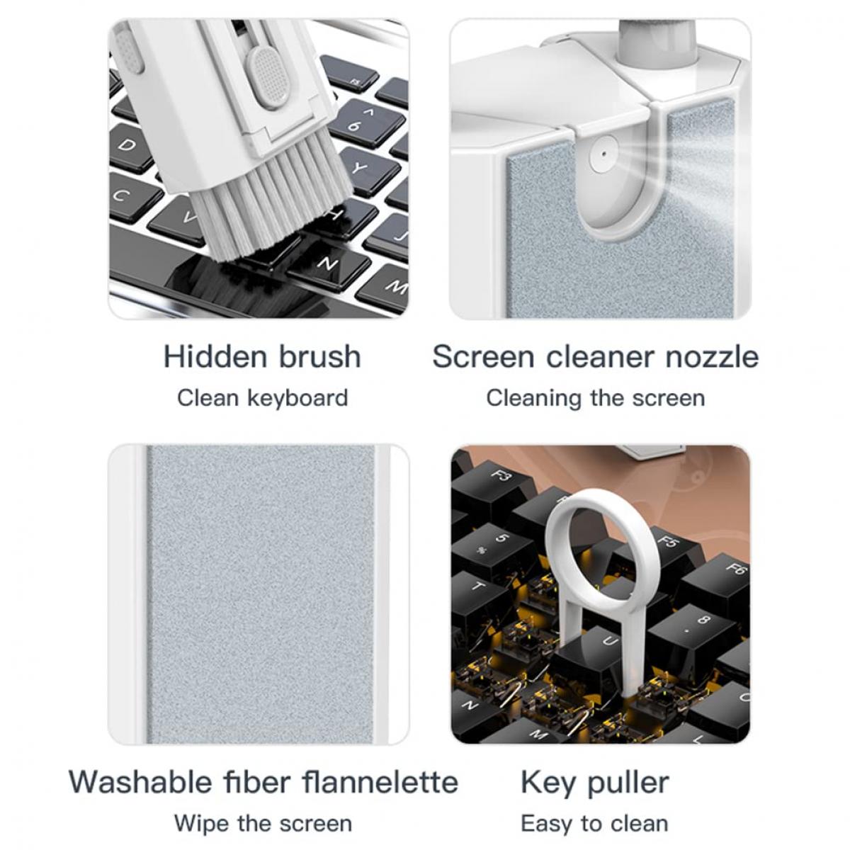 Kit de limpieza para, Kit de limpieza multifunción [8 en 1] para  auriculares, teléfonos inteligentes, tabletas, computadora portátil,  herramienta de limpieza de teclado para iPhone iPod XianweiShao  8390605963100