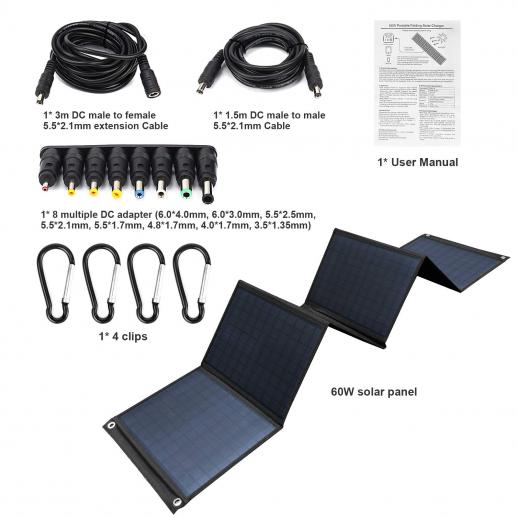 VTOMAN Portable Solar Panel 100W, 18V Foldable Solar Charger with DC5521 &  USB-A & Type-C Connectors for Camping RV/Van, IPX4 Waterproof, Compatible