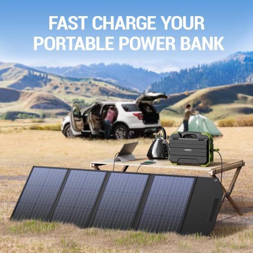 Panneau solaire pliable 18V 100W, chargeur solaire Portable avec sortie cc  USB-C QC3.0 pour téléphones tablettes Camping-car voyage - Energies  renouvelables à la Fnac