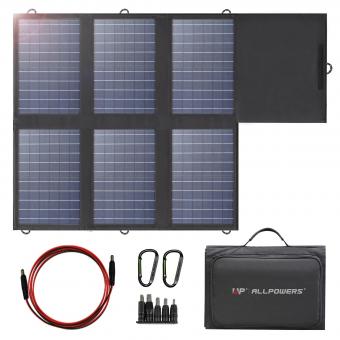 Allpowers sp026 panneau solaire portable 60W, étanche IP67 pliable panneau solaire chargeur, 18V DC, Pd 60W USB - C et 5V USB - a sortie, pour ordinateur portable téléphone portable générateur solaire batterie 12V