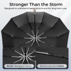 Windproof Umbrella, 53.5in Arc Canopy for 2, with 10 Fiberglass Ribs, Auto Open & Close, One-shake Dry, Kentfaith