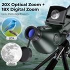 Spotting Scope para Observação de Aves Telescópio com Vídeo 4K Foto 30MP Tela 3in para Lua Estrela Kentfaith