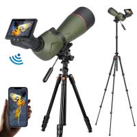 Telescopio terrestre 20–60x80 con ocular electrónico de 4,3", trípode de 1,96 m, lente FMC con prisma BAK4, para observación de aves, caza, tiro al blanco y observación de la fauna, Kentfaith