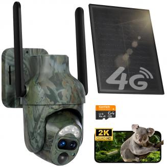 Fotocamera 4G da Trail Cellulare Solare, Visualizzazione Live Streaming 2K 360°, Visione Notturna Attivata dal Movimento IP66, Kentfaith